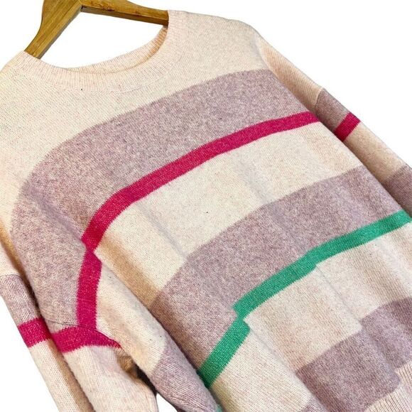 Elizabeth and James Women's XXL Pink Striped Pullover Sweater Barbiecore - Picture 6 of 6